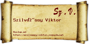 Szilvássy Viktor névjegykártya