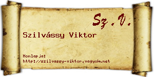 Szilvássy Viktor névjegykártya